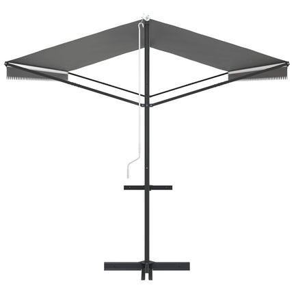 Fristående markis Grå 6 x 3 m Polyester