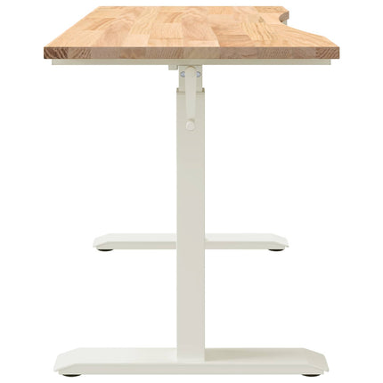 Skrivbord Vit och Naturlig 120 x 60 cm Massivt Ekträ