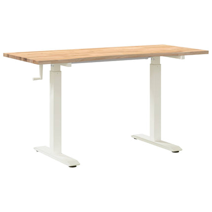 Skrivbord Vit och Naturlig 140 x 60 cm Massivt Ekträ