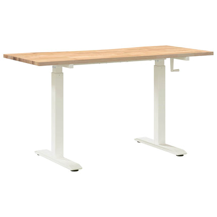 Skrivbord Vit och Naturlig 140 x 60 cm Massivt Ekträ