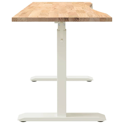 Skrivbord Vit och Naturlig 140 x 60 cm Massivt Ekträ