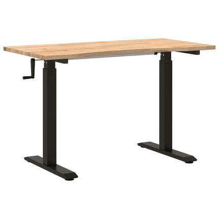 Skrivbord Svart och naturlig 120 x 60 cm Massivt Ekträ
