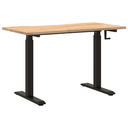 Skrivbord Svart och naturlig 120 x 60 cm Massivt Ekträ