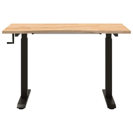 Skrivbord Svart och naturlig 120 x 60 cm Massivt Ekträ