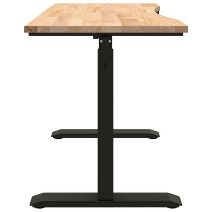 Skrivbord Svart och naturlig 120 x 60 cm Massivt Ekträ