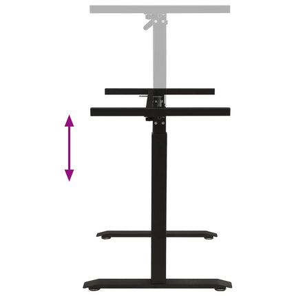 Skrivbord Svart och naturlig 140 x 60 cm Massivt Ekträ