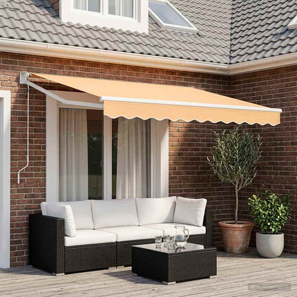 Utdragbar markis Sand 3,5 x 2 m Polyester och metall