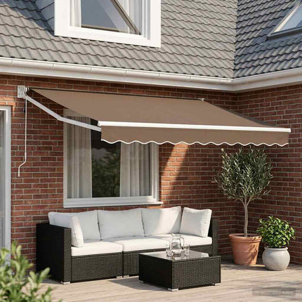 Utdragbar markis Taupe 3 x 2 m Polyester och metall