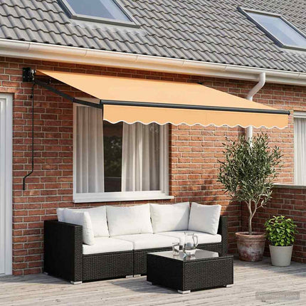 Utdragbar markis Sand 3,5 x 2 m Polyester och metall