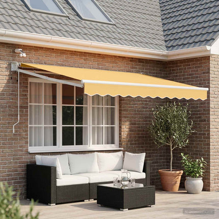 Elektrisk Retraktabel Markis Sand 100% Polyester och Aluminium