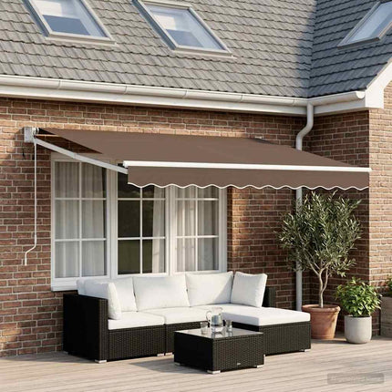Elektrisk Retraktabel Markis Taupe 100% Polyester och Aluminium