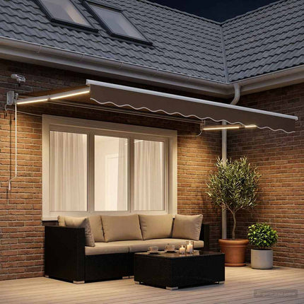 Elektrisk Retraktabel Markis Taupe 100% Polyester och Aluminium