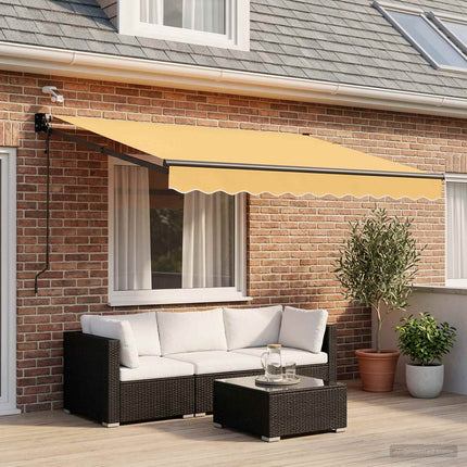 Elektrisk Retraktabel Markis Sand 100% Polyester och Aluminium