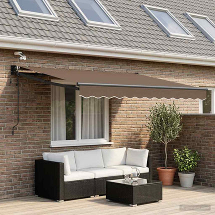 Elektrisk Retraktabel Markis Taupe 100% Polyester och Aluminium