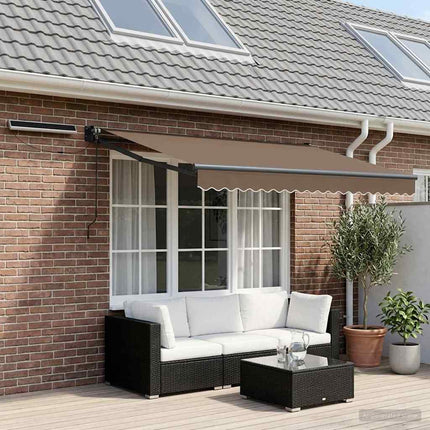 Elektrisk Retraktabel Markis Taupe 100% Polyester och Aluminium