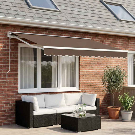Utdragbar markis Taupe 3,5 x 2 m Polyester och aluminium