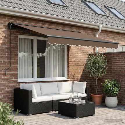 Manuell Utdragbar Markis Taupe 3 x 2 m Polyester och aluminium