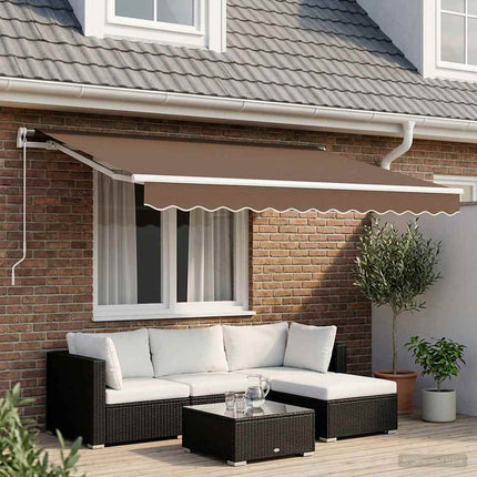 Utdragbar markis Taupe 300 x 250 cm Polyester och aluminium