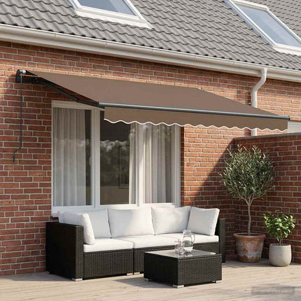 Utfällbar markis Taupe 2,5 x 2 m tyg