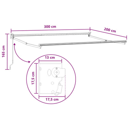 Utdragbar markis Sand 3 x 2 m Polyester och aluminium