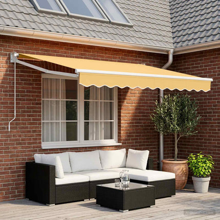 Utdragbar markis Sand 3,5 x 2 m 100% Polyester och Aluminium