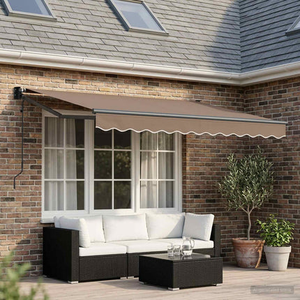 Utdragbar markis Taupe 3,5 x 2 m Polyester och metall