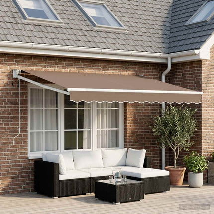Elektrisk Retraktabel Markis Taupe 100% Polyester och Aluminium