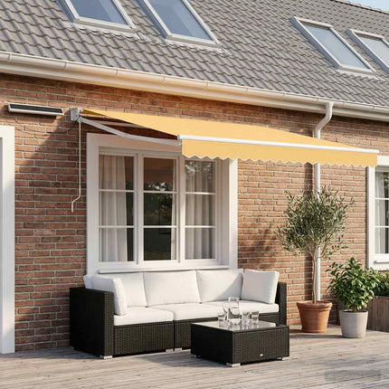 Elektrisk Retraktabel Markis Sand 100% Polyester och Aluminium