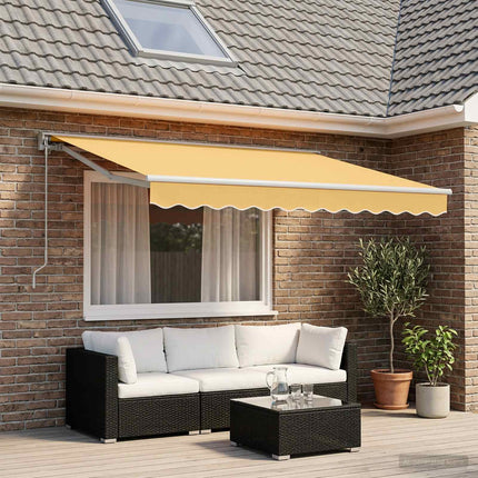 Utdragbar markis Sand 3,5 x 2 m Polyester och aluminium
