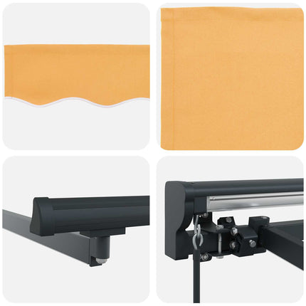 Manuell markisram med LED-lampor Sand 3,5 x 2 m