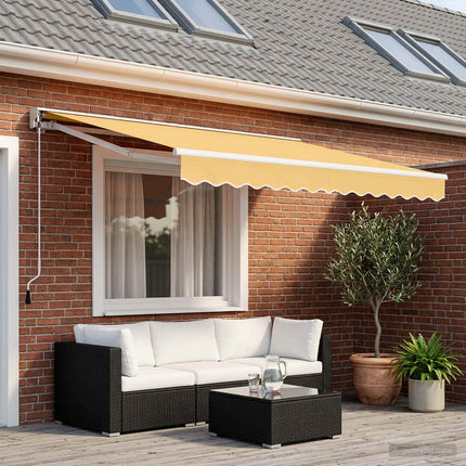 Utdragbar markis Sand 3,5 x 2 m Polyester och aluminium