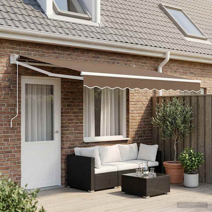 Utdragbar markis Taupe 4 x 2 m Polyester och metall