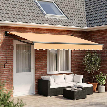 Utdragbar markis Sand 5 x 3 m 100% Polyester och Aluminium