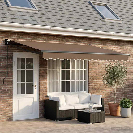 Utdragbar markis Taupe 4 × 3 m 100% Polyester och Aluminium