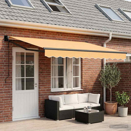 Utdragbar markis Sand 4,5 × 3 m Polyester och metall