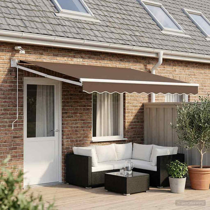 Elektrisk Retraktabel Markis Taupe 100% Polyester och Aluminium