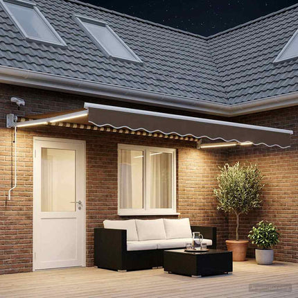 Elektrisk Retraktabel Markis Taupe 100% Polyester och Aluminium