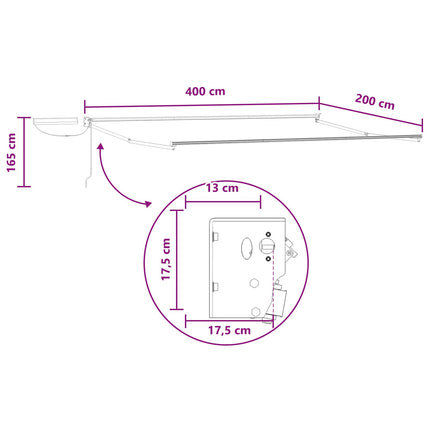 Elektrisk Retraktabel Markis Sand 100% Polyester och Aluminium
