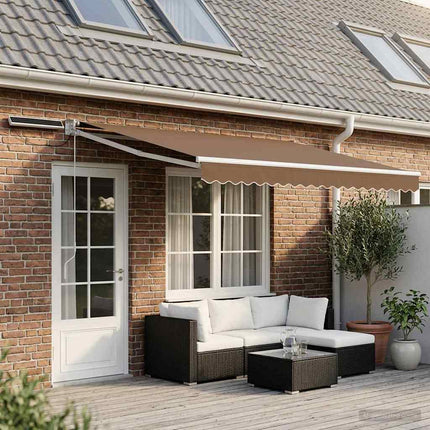 Elektrisk Retraktabel Markis Taupe 100% Polyester och Aluminium