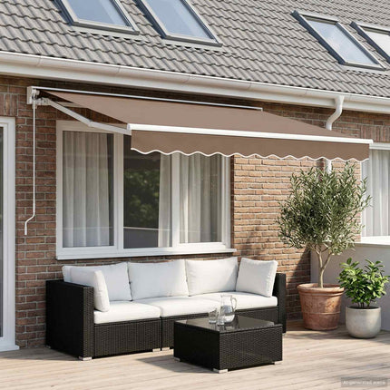 Utdragbar markis Taupe 4 x 2 m Polyester och aluminium