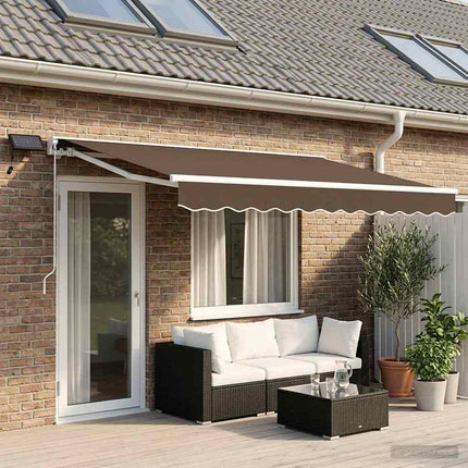 Manuell markisram med LED-lampor Taupe 4 x 2 m