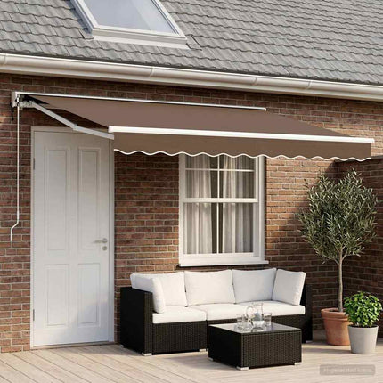 Elektrisk Retraktabel Markis Taupe 4,5 × 3,5 m
