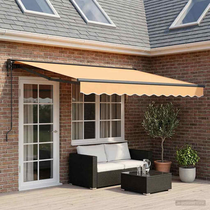 Utdragbar markis Sand 4 × 3 m Polyester och aluminium