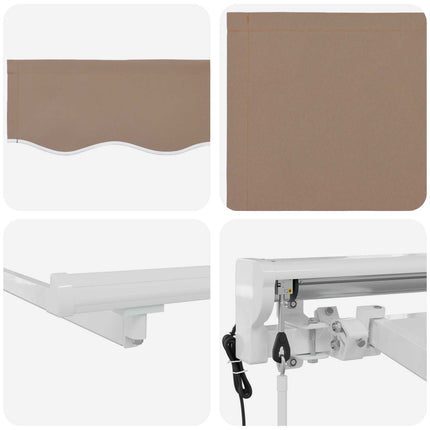 Elektrisk Retraktabel Markis Taupe 4 x 2 m