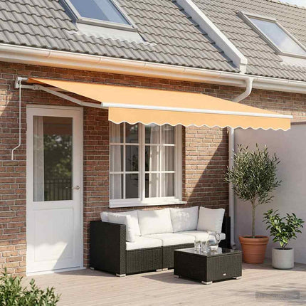 Utdragbar markis Sand 450 × 350 cm Polyester och aluminium