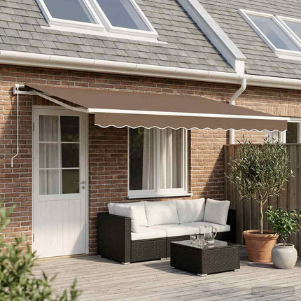Utdragbar markis Taupe 400 × 350 cm Polyester och aluminium
