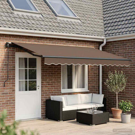 Utdragbar markis Taupe 500 × 350 cm Polyester och aluminium