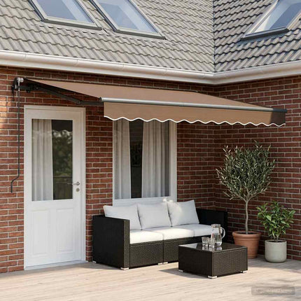 Utdragbar markis Taupe 400 × 300 cm Duk och Aluminium
