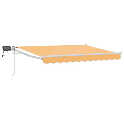 Manuell utdragbar markis med LED-lampor Sand