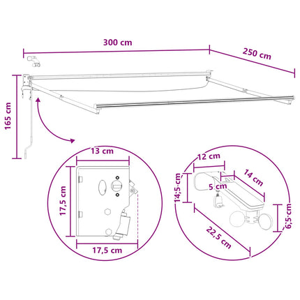 Elektrisk Retraktabel Markis Sand 100% Polyester och Aluminium